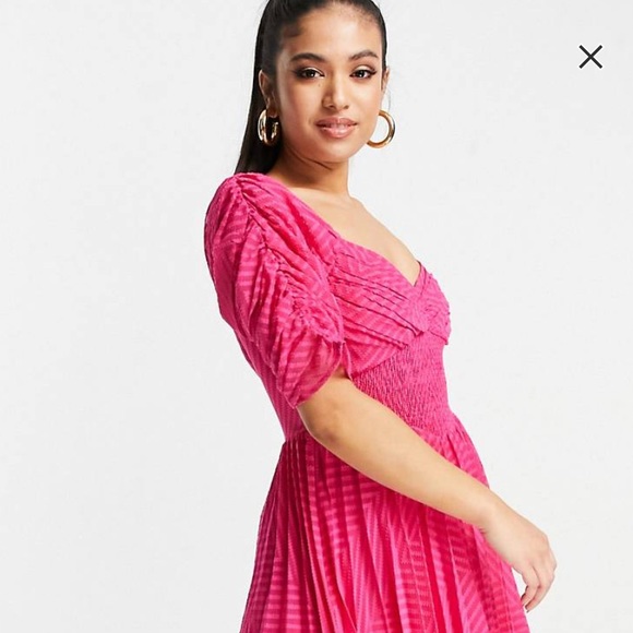 NWT ASOS Design pink midi dress - Picture 2 of 9